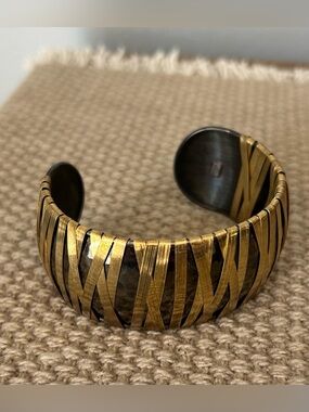 Vintage Italy Hand Hammered Sterling Silver Cuff Bracelet 925 Milor Italy